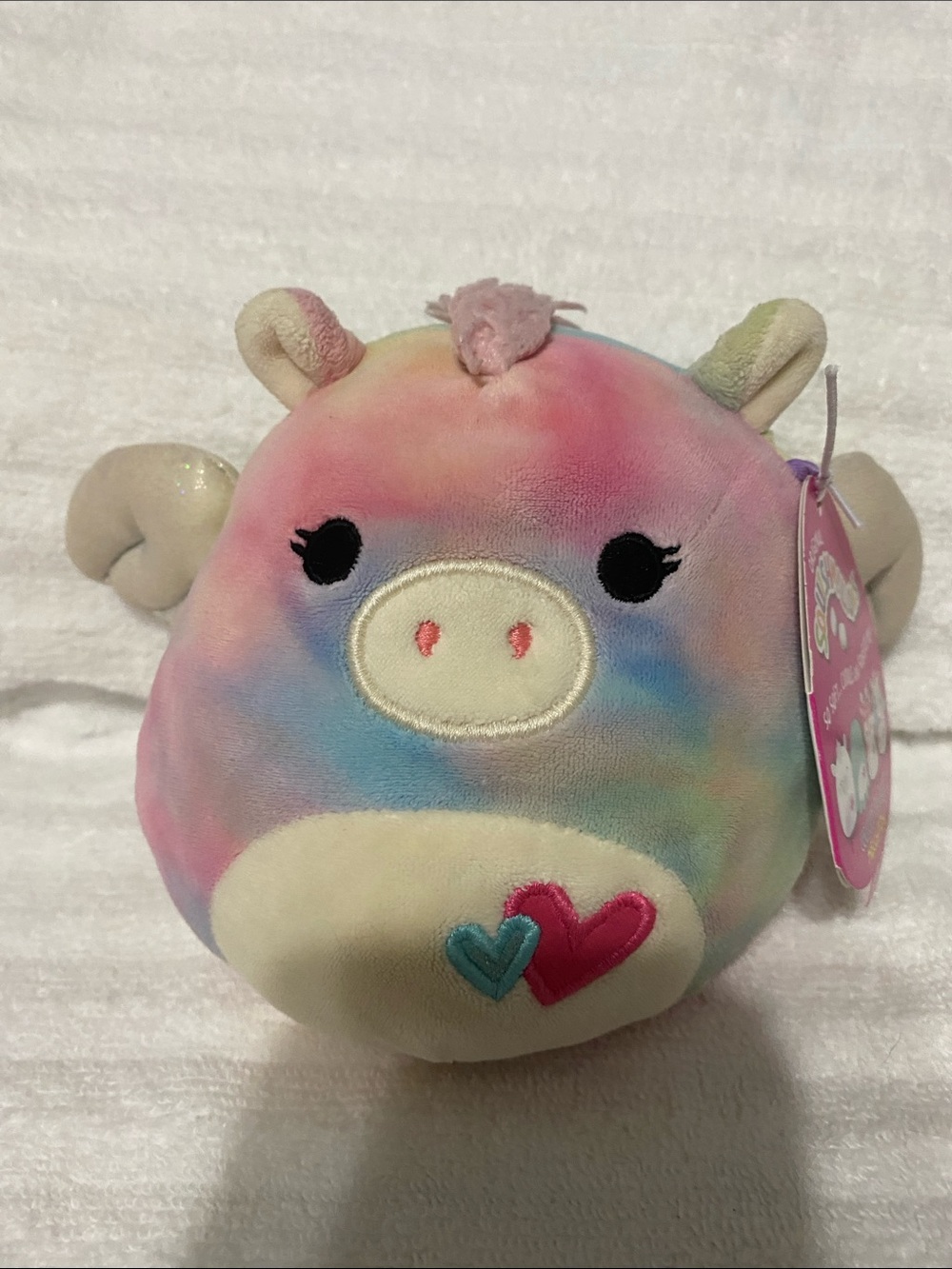 This 5 inch Squishmallows named Paisley the Pegasus from the 2021 Valentine Squa